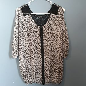 Cheetah print and lace shirt